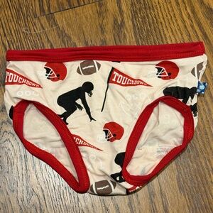 NWT Size 2t-3t Kickee Pants Red and Cream Football Underwear